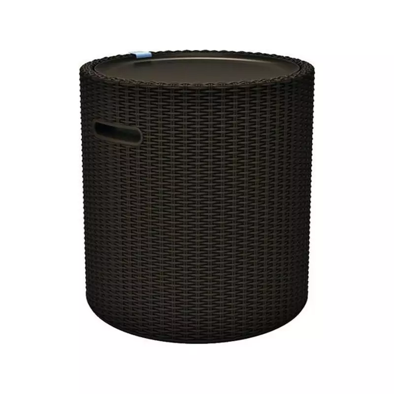 Taburet pentru gradina, cu spatiu depozitare 39 l, plastic, maro