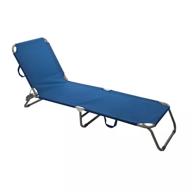 Sezlong plaja, pliabil structura metal, albastru