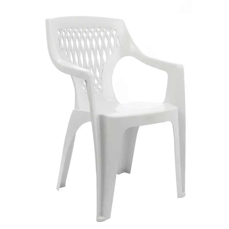 Scaun pentru gradina, plastic, alb spgp2