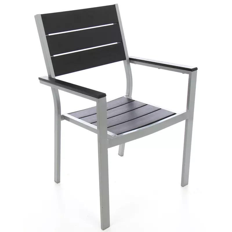 Scaun pentru gradina, metal + plastic, negru