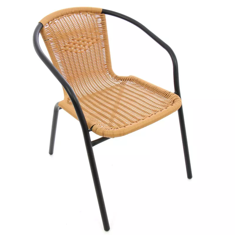 Scaun pentru gradina, metal + polietilena, maro deschis