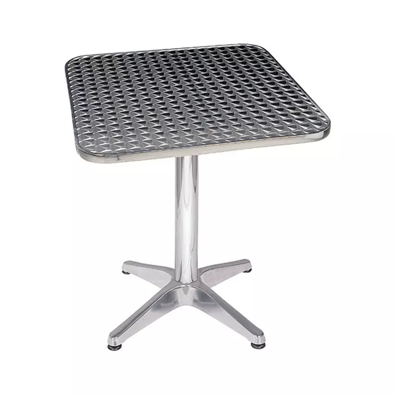 Masa fixa pentru gradina, metal + MDF, patrata, 4 persoane, 60 x 60 x 70 cm