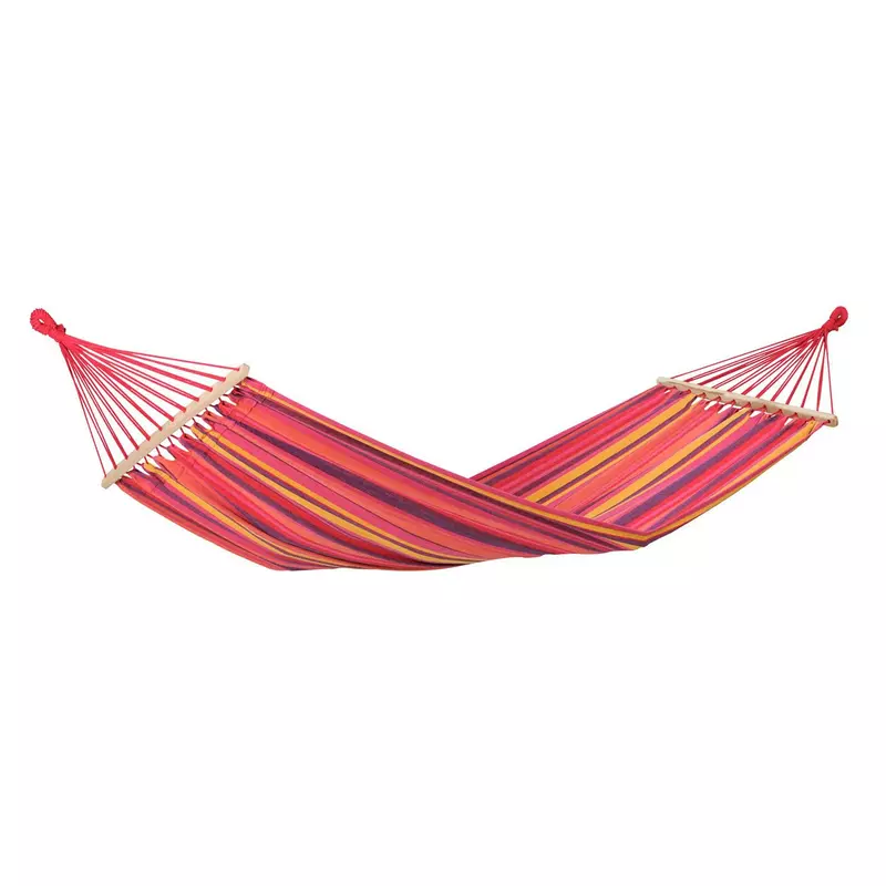 Hamac cu bare din lemn 200 x 100 cm- roz cu dungi