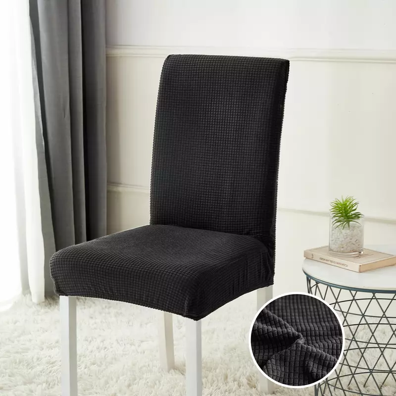 Set Huse Elastice pentru Scaun, Cocolino, 6 Piese, Cu Elastic, Negru