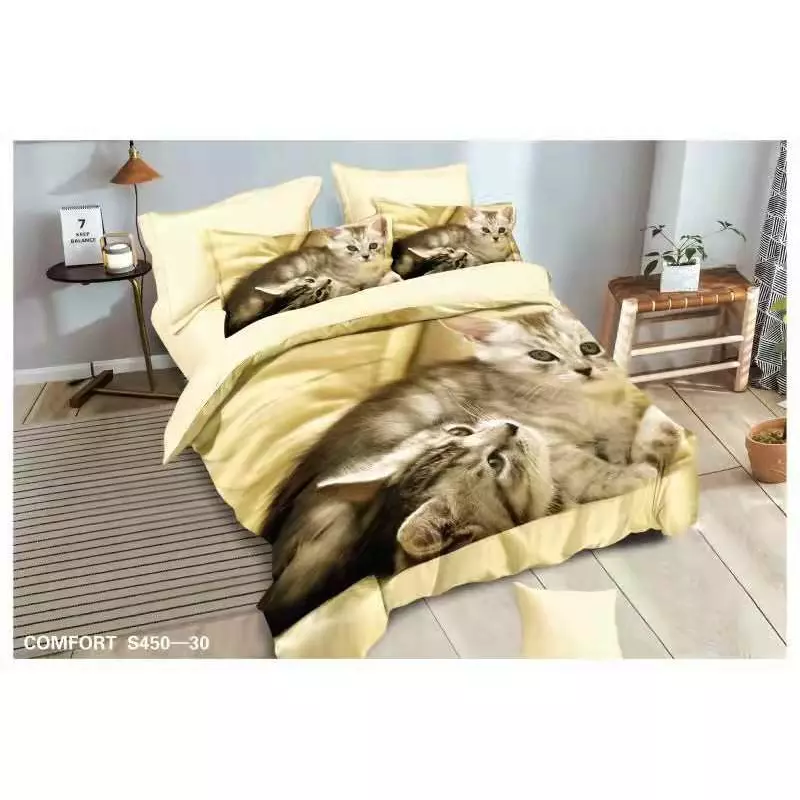 Lenjerie de pat catifea, 6 Piese, Pat Dublu - EAT175
