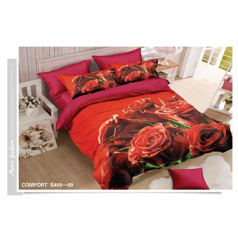 Lenjerie de pat catifea, 6 Piese, Pat Dublu - EAT218