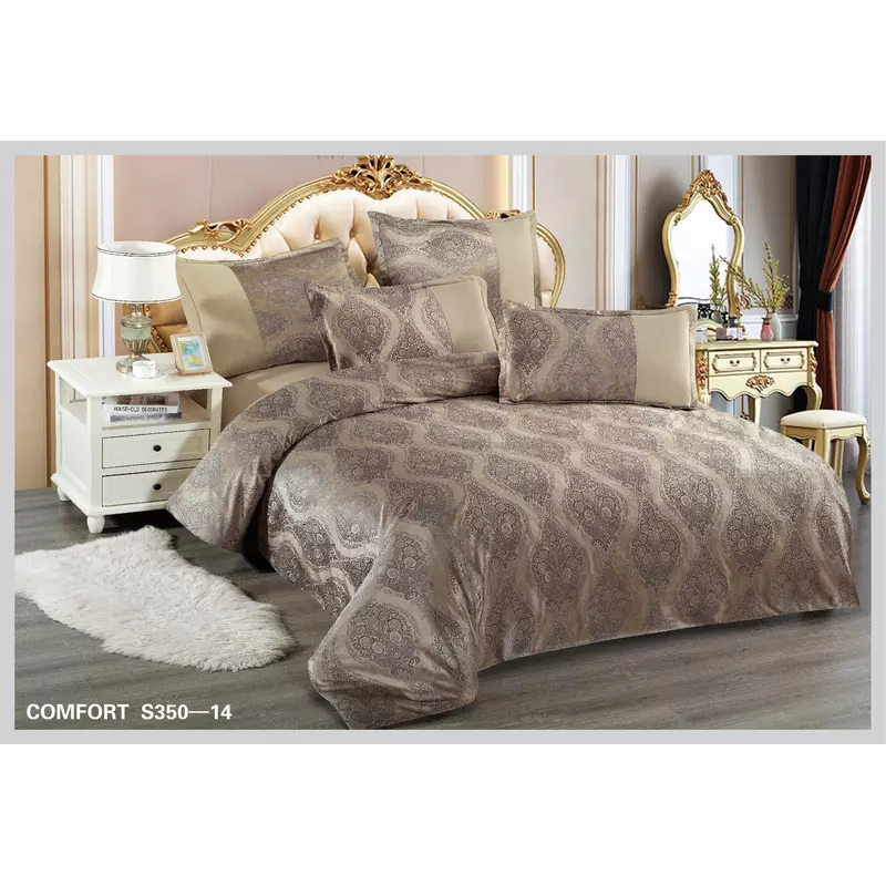 Lenjerie de Pat Catifea PREMIUM, Pat Dublu, 6 Piese -  EAT233