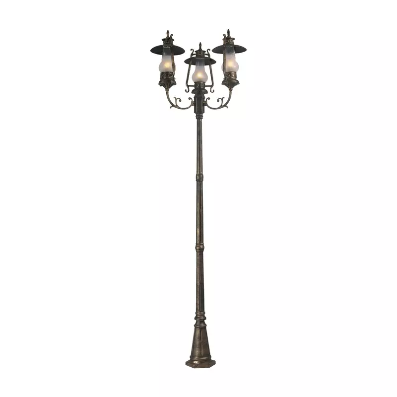 Stalp de iluminat ornamental H 270 cm bronz antic
