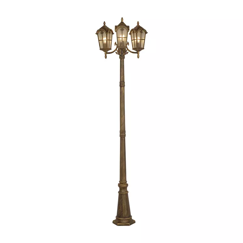 Stalp de iluminat ornamental H 227 cm bronz antic