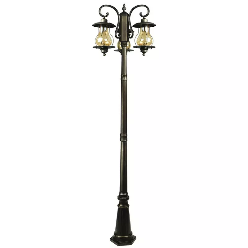 Stalp de iluminat ornamental H 230 cm maro antic
