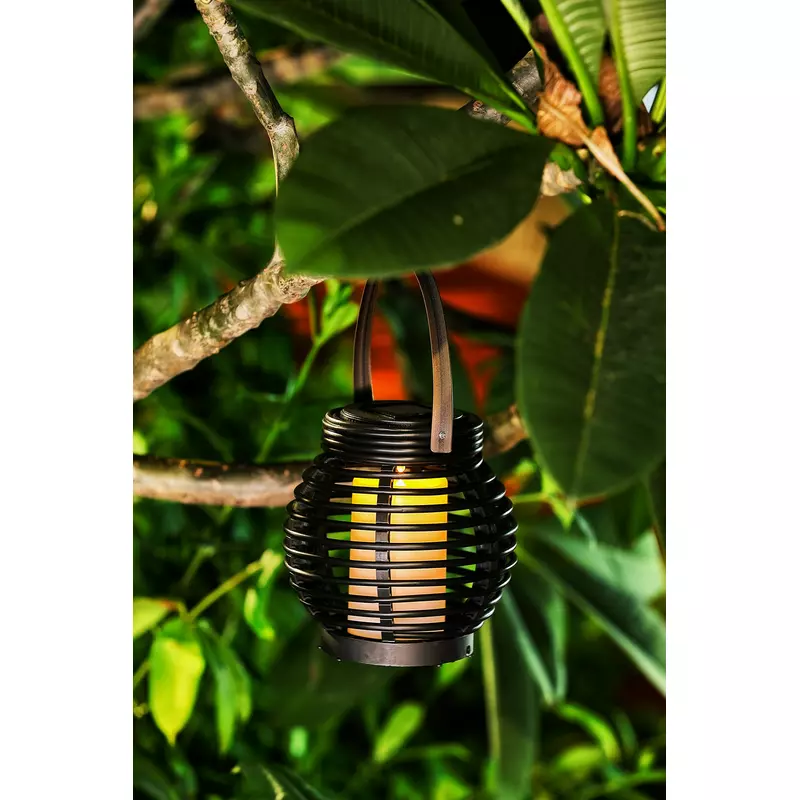 Decoratiune solara LED palpaitor felinar tip ratan H 25 cm