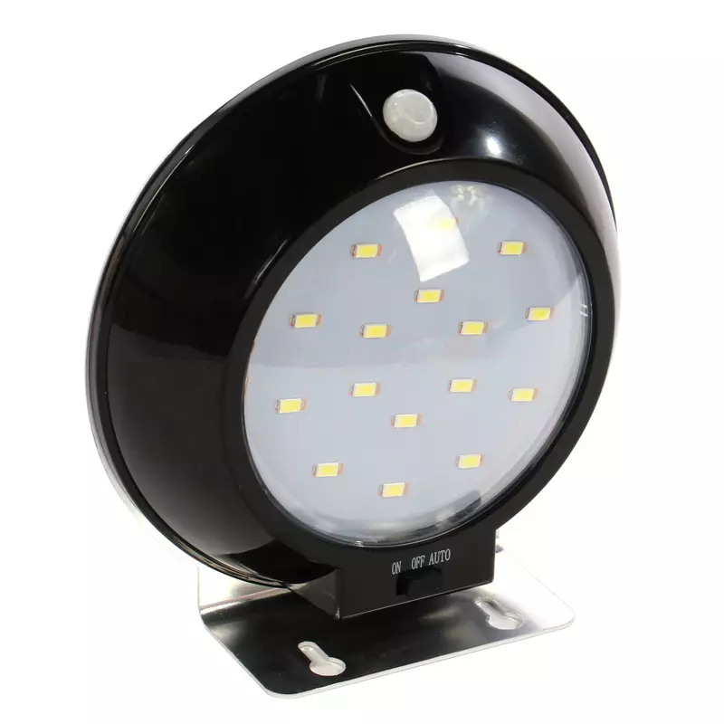 Aplica solara LED 8W lumina rece - 6000 K cu senzor de miscare neagra
