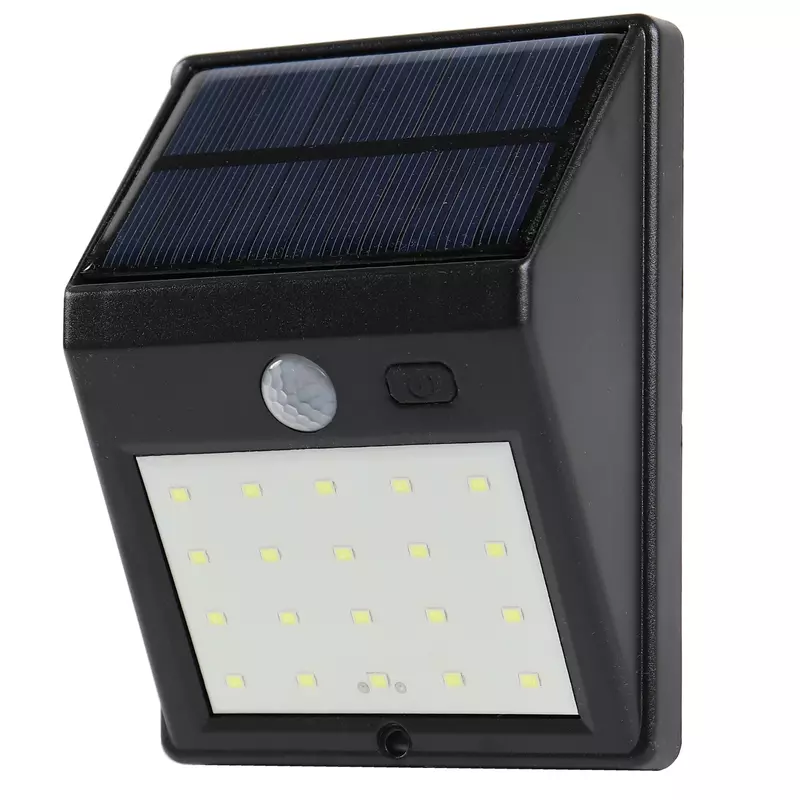 Aplica solara LED 2.5W 160lm lumina rece cu senzor de miscare 2 moduri de iluminare