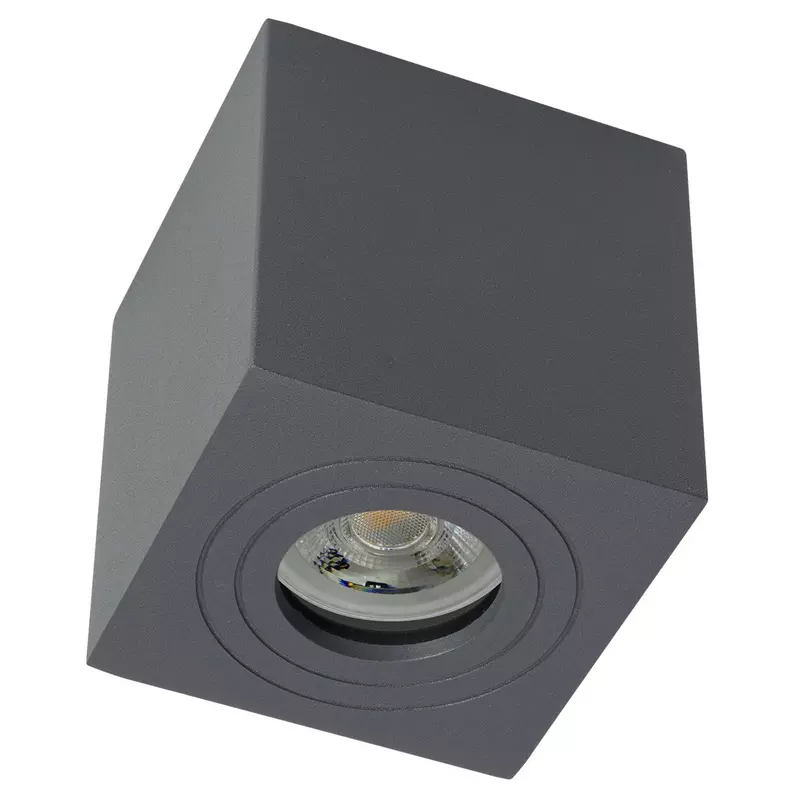 Plafoniera gri inchis-design patrat