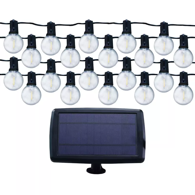 Instalatie cu panou solar LED 25 becuri 7 m 1W lumina calda IP65