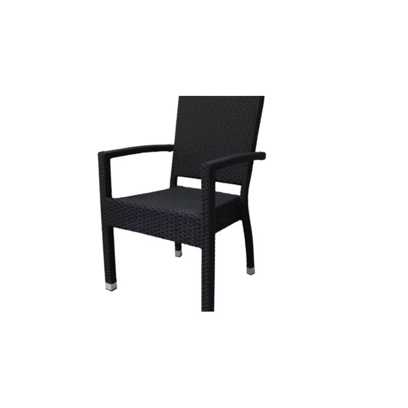 Scaun imitatie ratan-negru