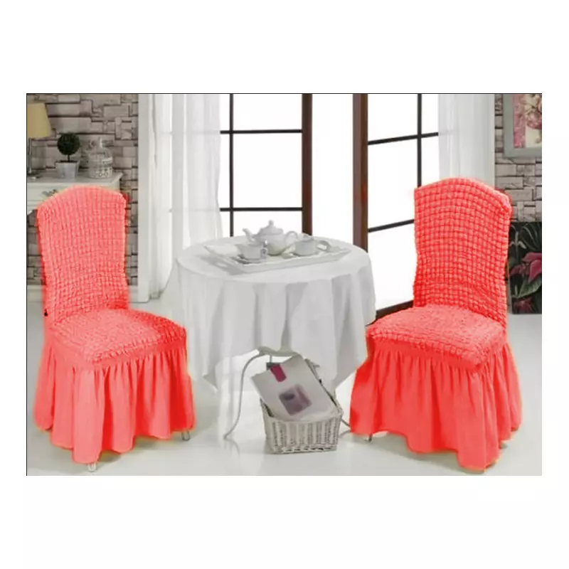 Set 6 huse scaune cu volane din bumbac elasticizat - HEP94