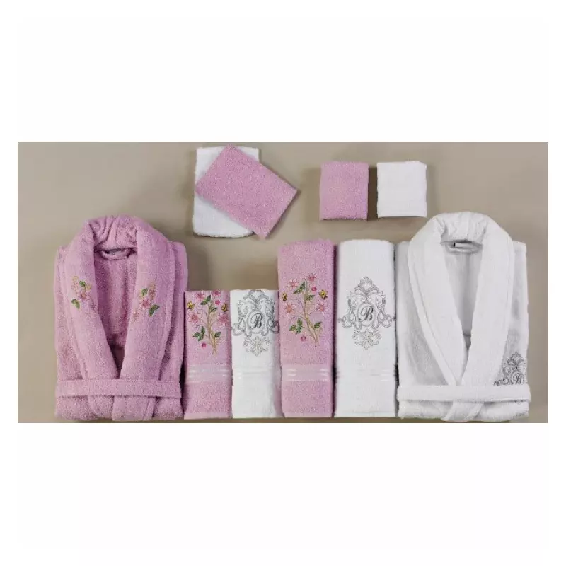 Set Baie Belinda 10 Piese, Halate si Prosoape pentru El si Ea-HL08