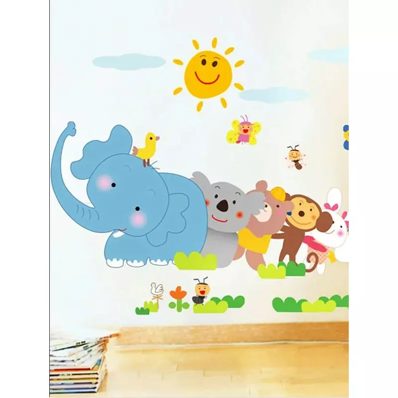 Sticker Perete Autocolant Animale si Soare 24x42cm