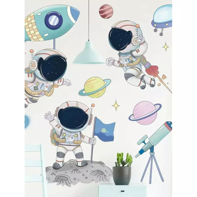 Sticker Perete Autocolant Astronauti in Spatiu - 05362