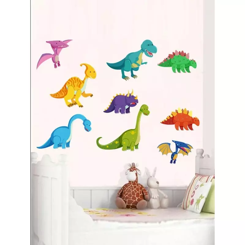 Sticker perete autocolant dinozauri multicolori 30x60cm