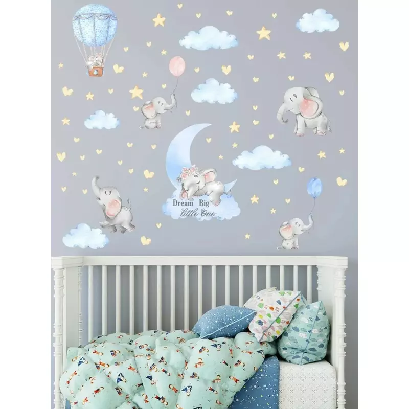 Sticker Perete Autocolant Elefanti 80x100cm