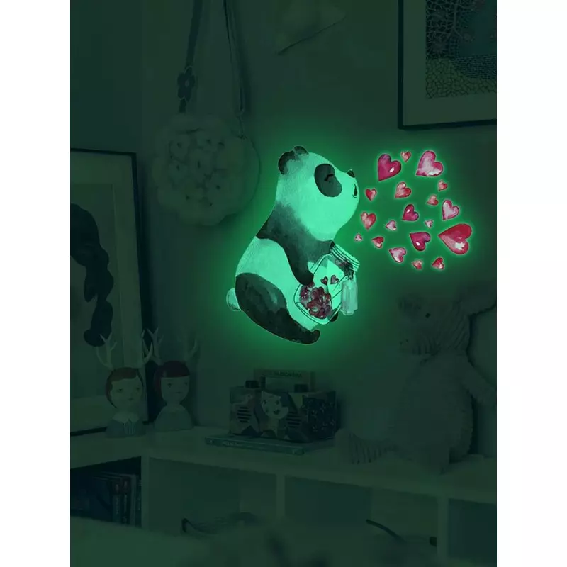 Sticker perete autocolant fosforescent urs panda 40x50cm