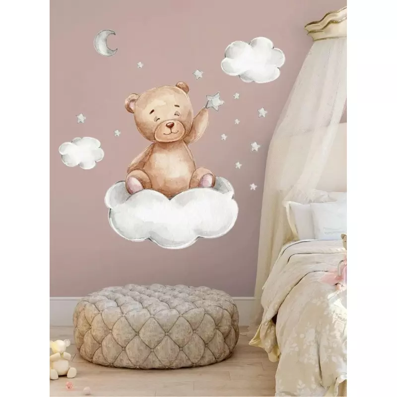Sticker Perete Autocolant Ursulet pe Nor 30x45cm