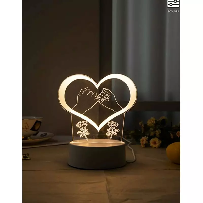 Lampa Decorativa 3D Inima - 13x18cm