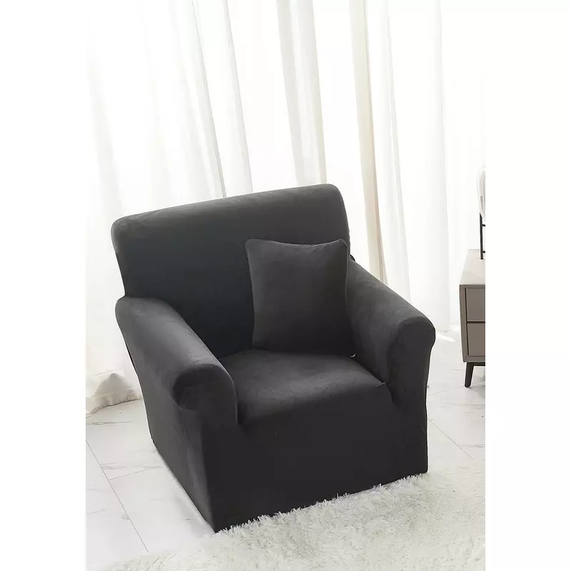Husa elastica pentru fotoliu din catifea + fata de perna-lj340