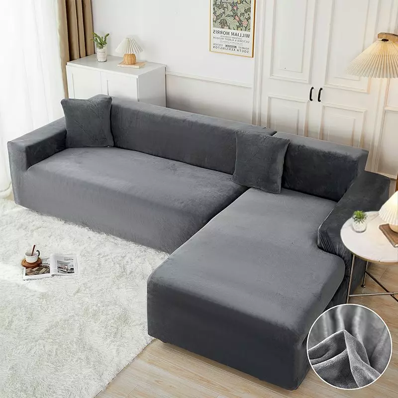 Huse Elastice pentru Coltar din Catifea Gri Inchis - JO561