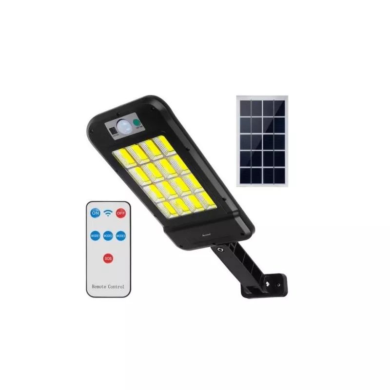 Lampa solara de perete cu senzor de miscare, 240 LED COB,4 moduri, IP67, 11.5x23.5x4 cm, Izoxis 