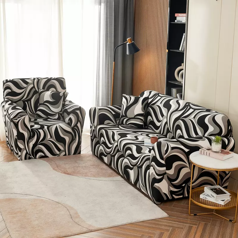 Set Huse Canapea 3 Locuri si 2 Fotolii Elastice Moderne LJ505