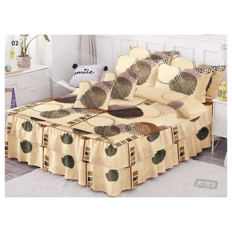 Lenjerie de Lux cu Volanase pentru pat dublu din Bumbac FINET-LJ823