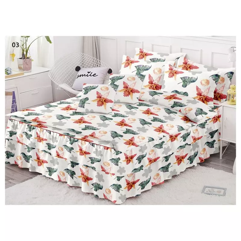 Lenjerie de Lux cu Volanase pentru pat dublu din Bumbac FINET-LJ824