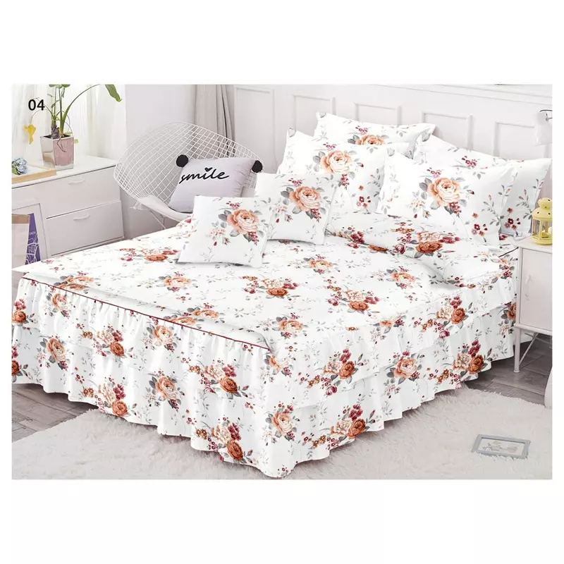 Lenjerie de Lux cu Volanase pentru pat dublu din Bumbac FINET-LJ825