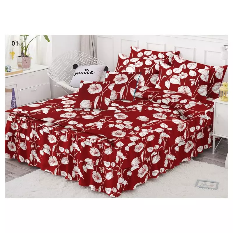 Lenjerie de Lux cu Volanase pentru pat dublu din Bumbac FINET-LJ826