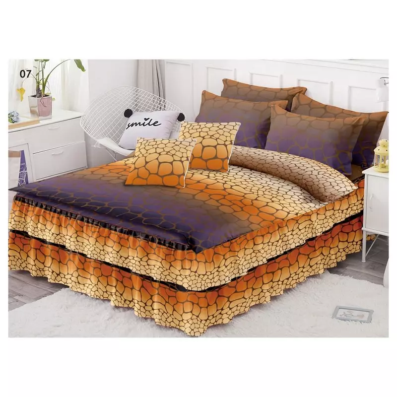 Lenjerie de Lux cu Volanase pentru pat dublu din Bumbac FINET-LJ828