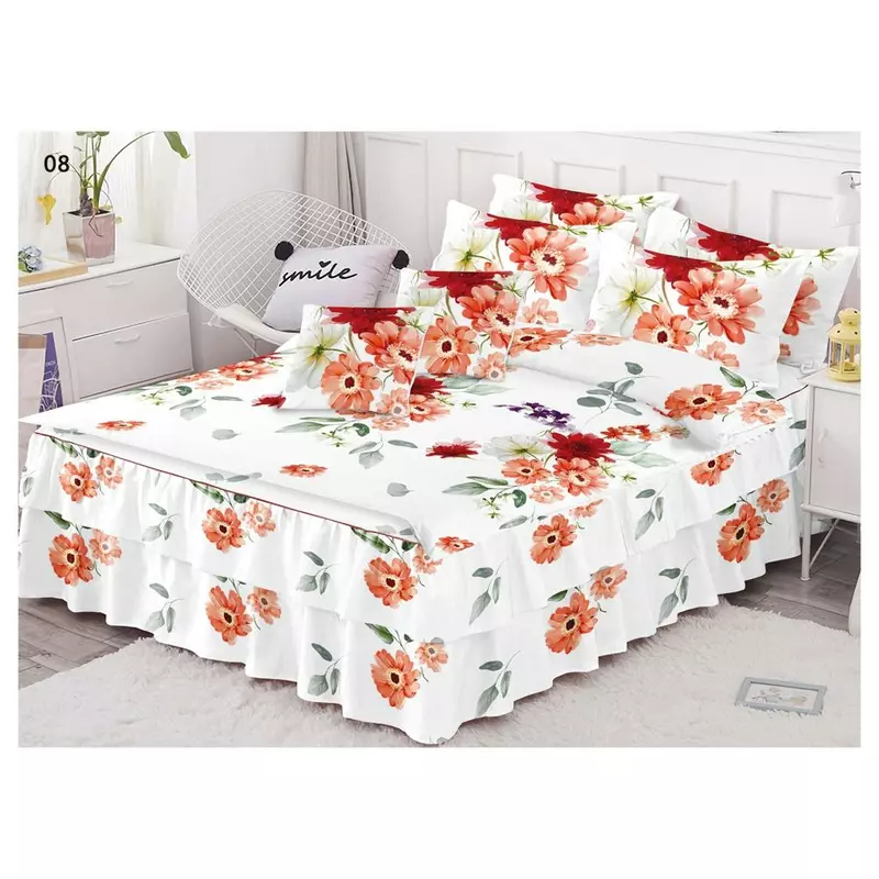 Lenjerie de Lux cu Volanase pentru pat dublu din Bumbac FINET-LJ829