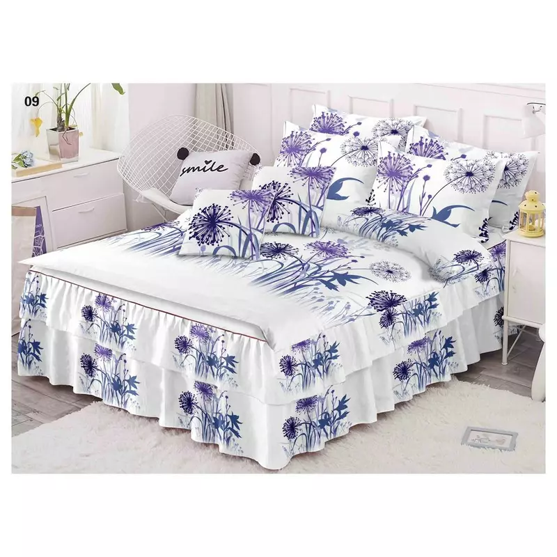 Lenjerie de Lux cu Volanase pentru pat dublu din Bumbac FINET-LJ830