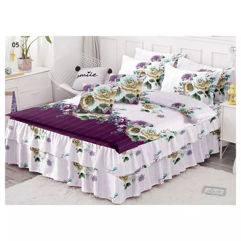 Lenjerie de Lux cu Volanase pentru pat dublu din Bumbac FINET-LJ831