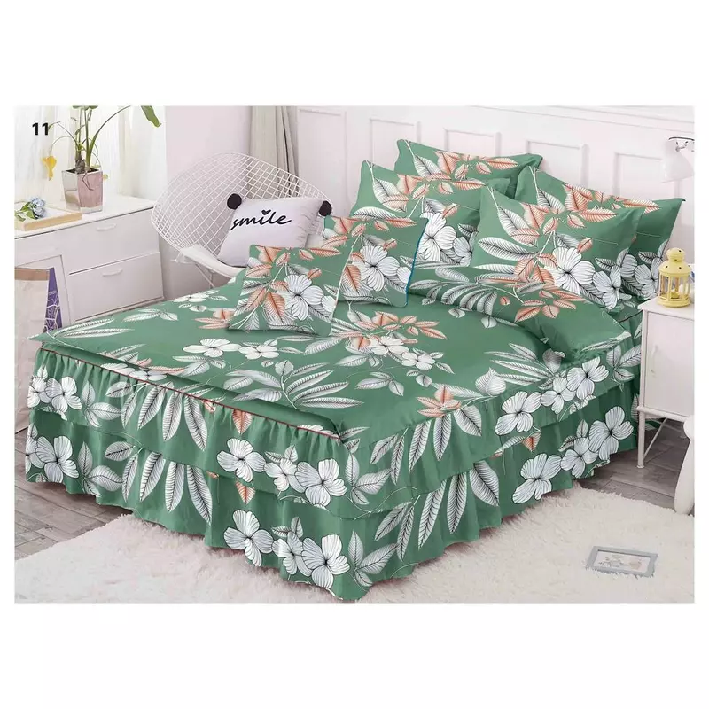 Lenjerie de Lux cu Volanase pentru pat dublu din Bumbac FINET-LJ832