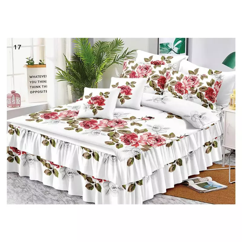 Lenjerie de Lux cu Volanase pentru pat dublu din Bumbac FINET-LJ837