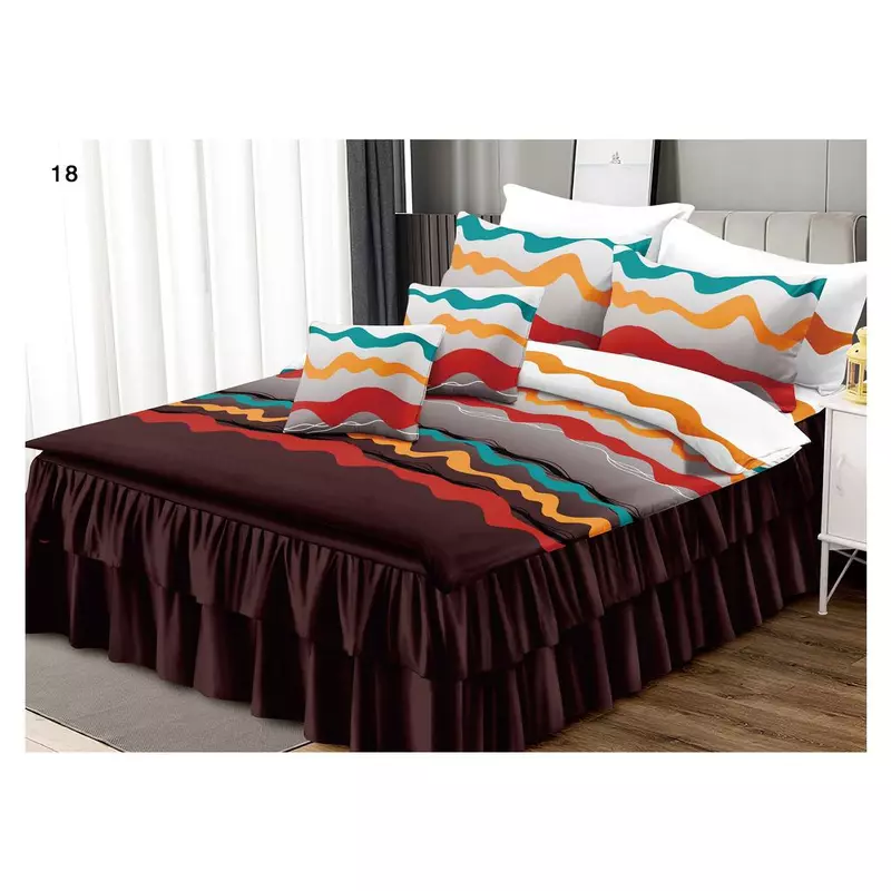 Lenjerie de Lux cu Volanase pentru pat dublu din Bumbac FINET-LJ838