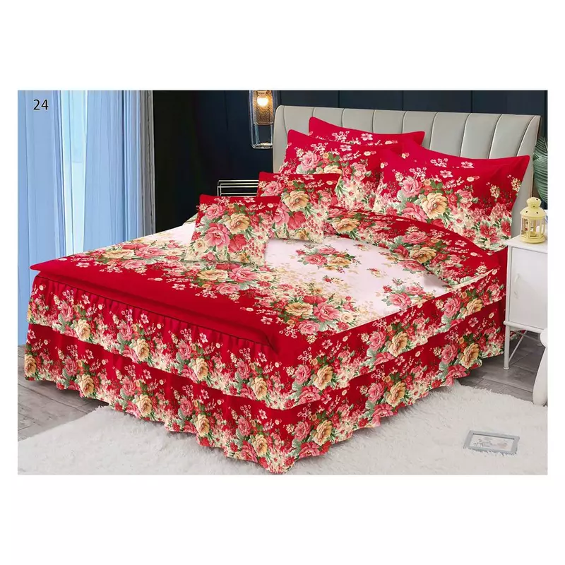 Lenjerie de Lux cu Volanase pentru pat dublu din Bumbac FINET-LJ844