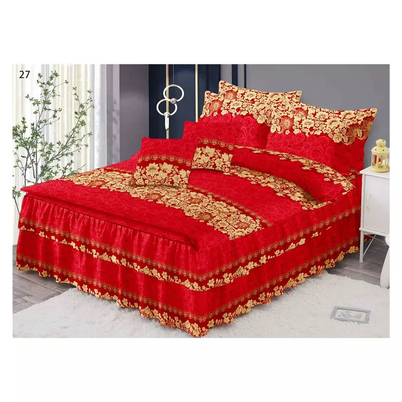 Lenjerie de Lux cu Volanase pentru pat dublu din Bumbac FINET-LJ847