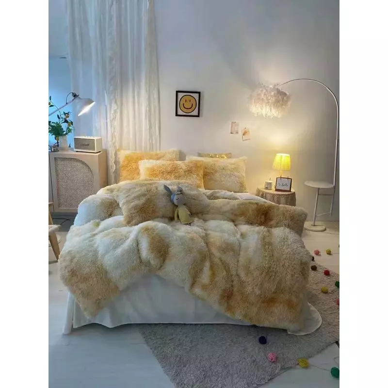 Lenjerie Fluffy Super Pufoasa 6 Piese, Crem Pestrit- ION62