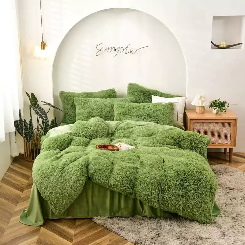 Lenjerie Fluffy Super Pufoasa 6 Piese, Verde -  ION61