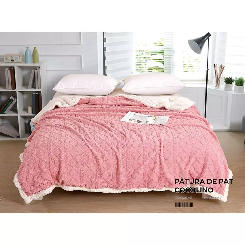 Patura cocolino cu blanita pentru pat dublu - lj153