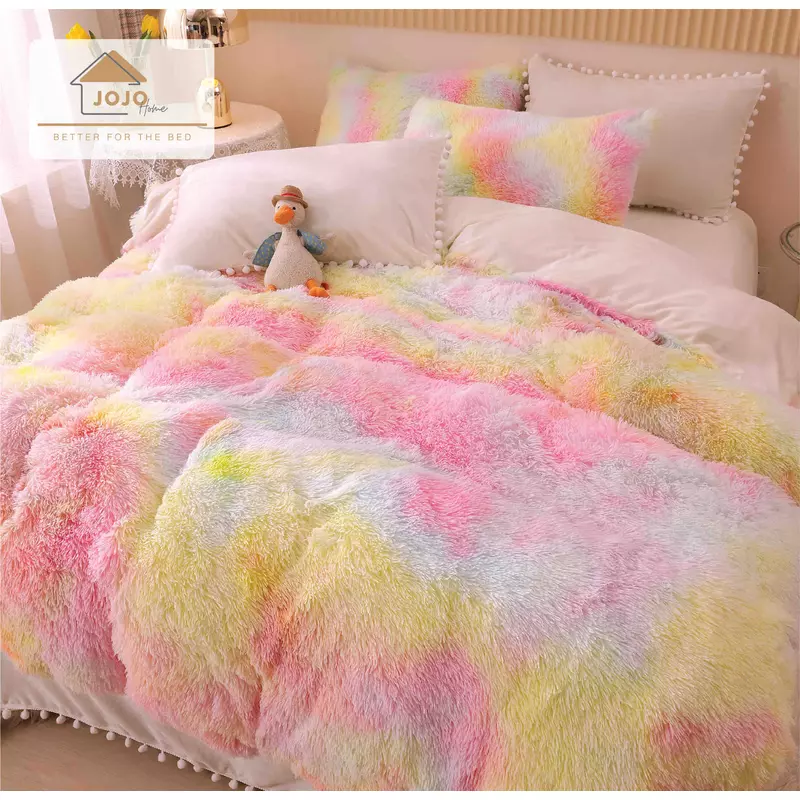 Lenjerie Fluffy Super Pufoasa 6 Piese, Roz pestrit- JO490